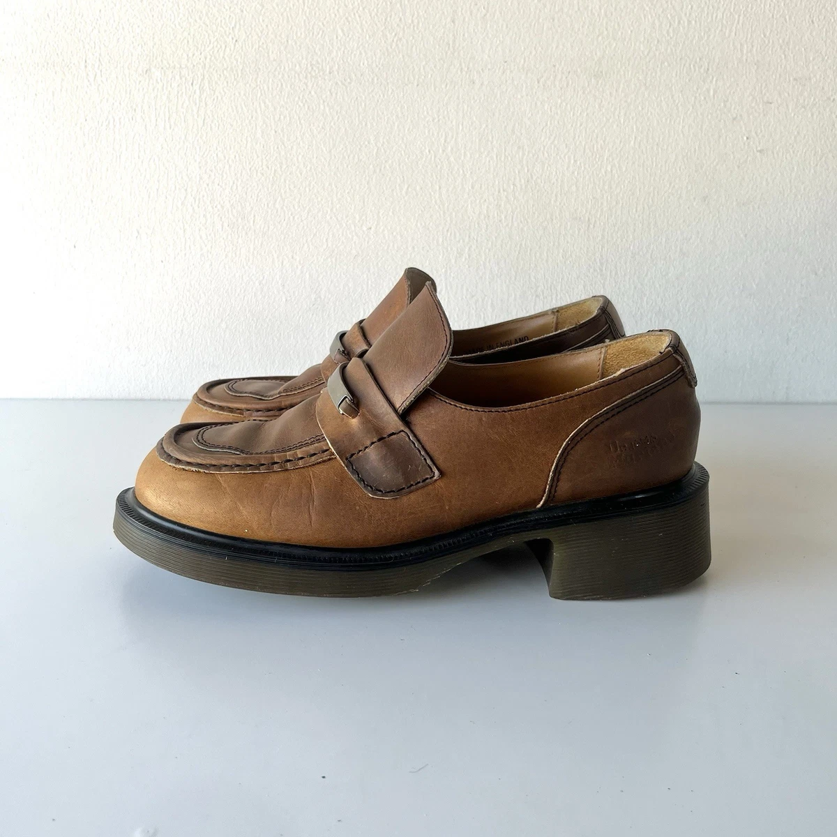 Rare 1990s Dr Martens Platform Heel Loafers Womens 9 Made in  display picture 1