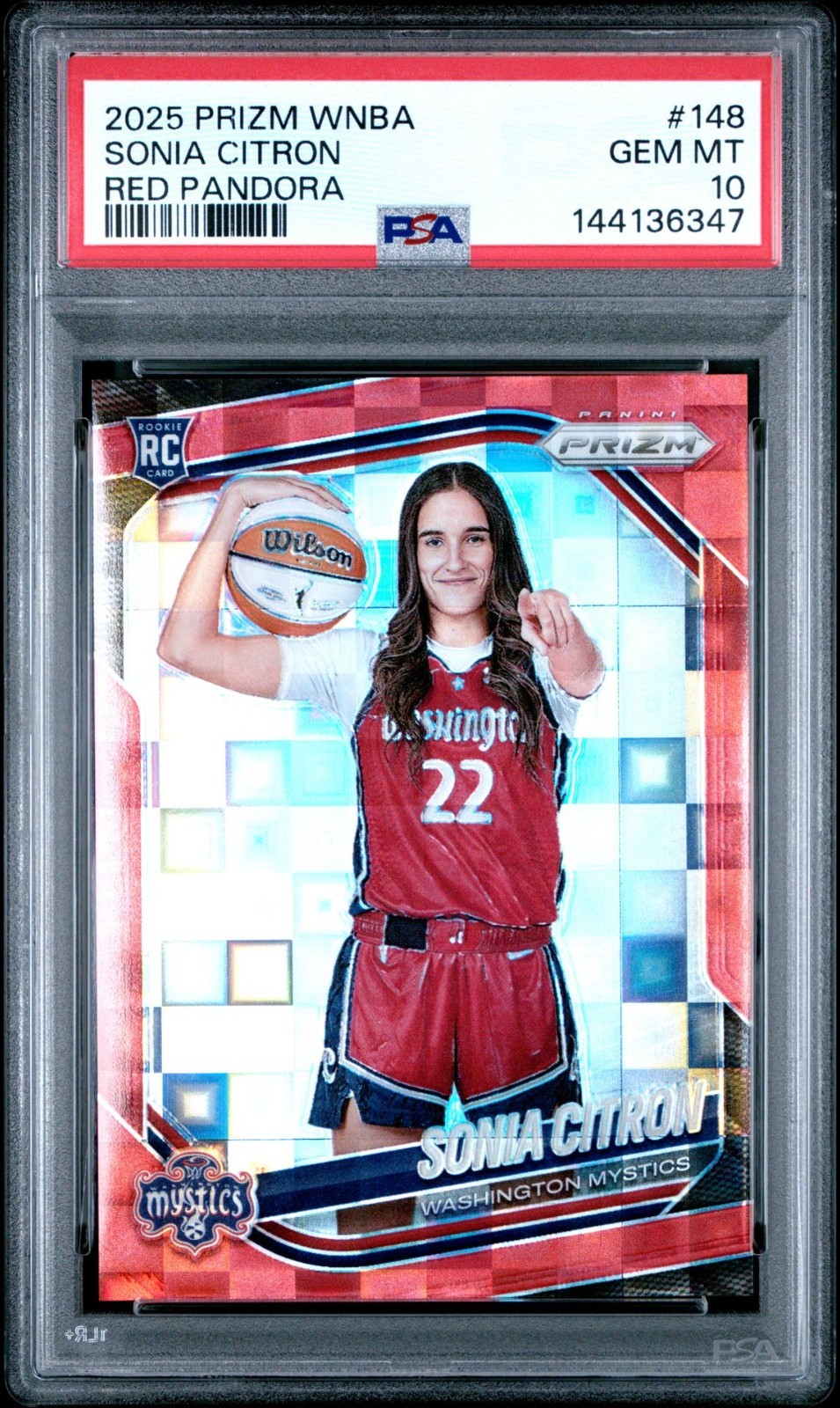 2025 Prizm WNBA Sonia Citron Red Pandora /199 #148 PSA 10 GEM MINT RC ROOKIE