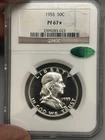 1955 Proof Franklin Half Dollar PF67 *star NGC/CAC Obverse Looks Deep Cameo