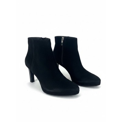 Aquatalia Black Suede Platform Ankle Boots Almond Toe Size 9