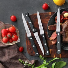 Steak Knives Set of 4, Stainless Steel Serrated Steak Knife Set, Dishwasher S...