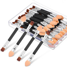 30 Pcs Dual End Eyeshadow Smudge Brush 2 in 1 Eyeshadow Sponge Concealer Brush D