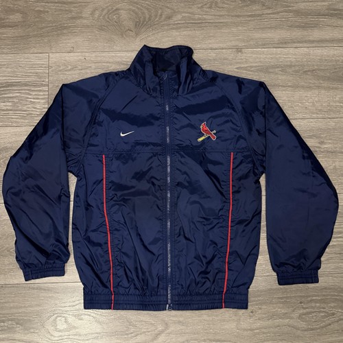 Nike Team Cardinals Windbreaker Jacket Youth Medium Blue MLB Mesh Lined Full Zip