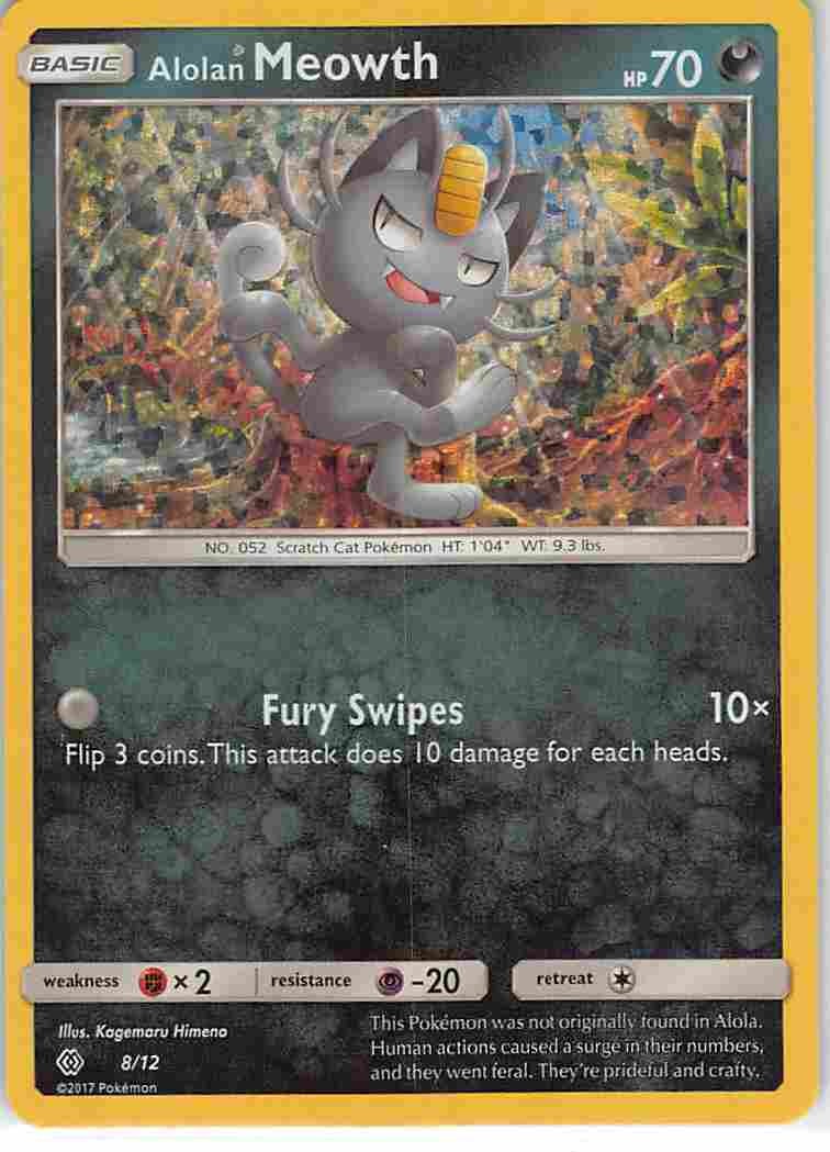 Alolan Meowth 8/12 McDonald's Collection 2017 Pokemon NM