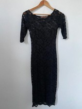 Jolie Moi Dress Size 8 Black Lace Knee Length Floral Cami Slip