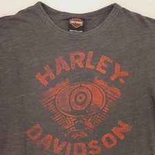 Harley Davidson Casual Short Sleeve Graphic Shirt Mens Size Medium M Gray