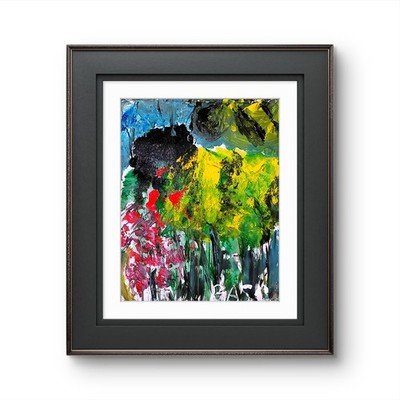 11x14 Landscape Abstract Pop Art Gallery Paper Painting Modern Design.