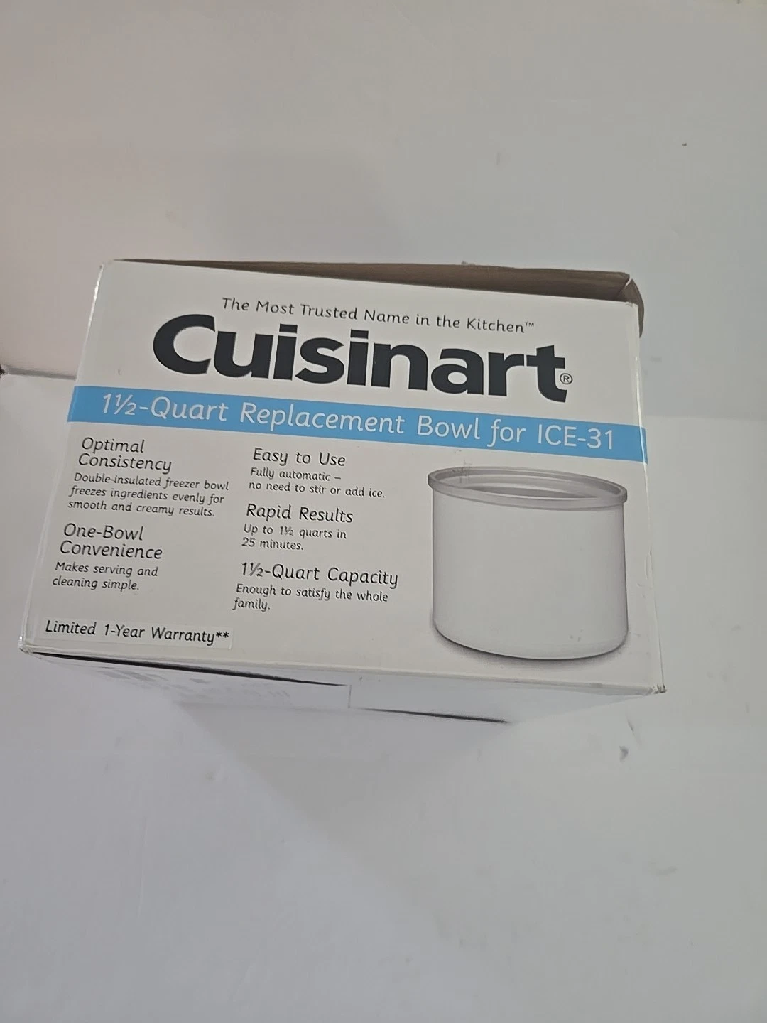 Cuisinart ICE-31RFB Replacement Ice Cream Yogurt Maker 1.5 Qt
Opens in a new window or tab