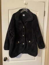 Cozy Co. by Cozy Casual Black Teddy Soft Plush Fleece Sherpa Jacket Size 2X