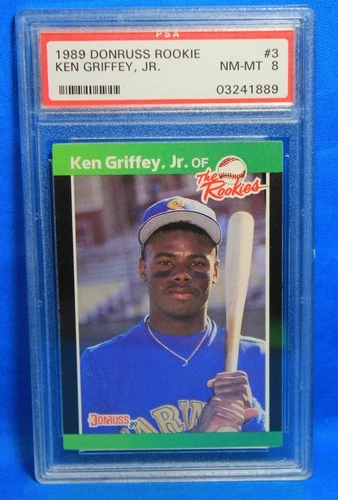 1989 DONRUSS THE ROOKIES # 3 Ken Griffey Jr  RC PSA 8 NM-MT # 03241889 MARINERS