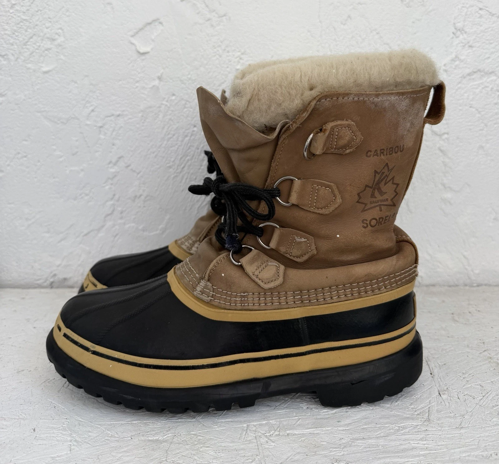 Sorel Caribou Vintage Men’s Size 8 Wool Lined Hard Weather Boots Snow