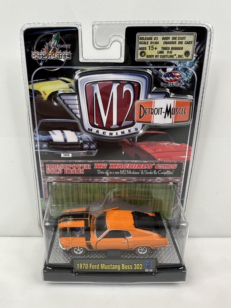 M2 Machines Detroit-Muscle 1970 Ford Mustang Boss 302 Orange HTF