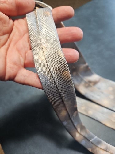 VITALIANO PANCALDI 100% Silk Designer Tie Blue, Silver, Grey Geometric Pattern - Picture 8 of 9
