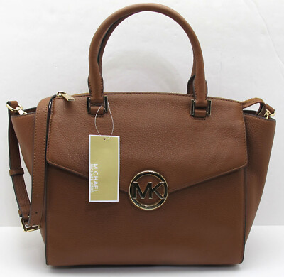 NEW Authentic MICHAEL KORS Hudson Large Pebbled Leather Satchel/Shoulder Luggage