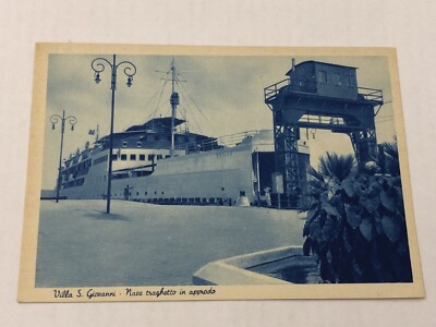 1938 Villa S. Giovanni Reggio Cal landing ship ferry railway station Ed FC