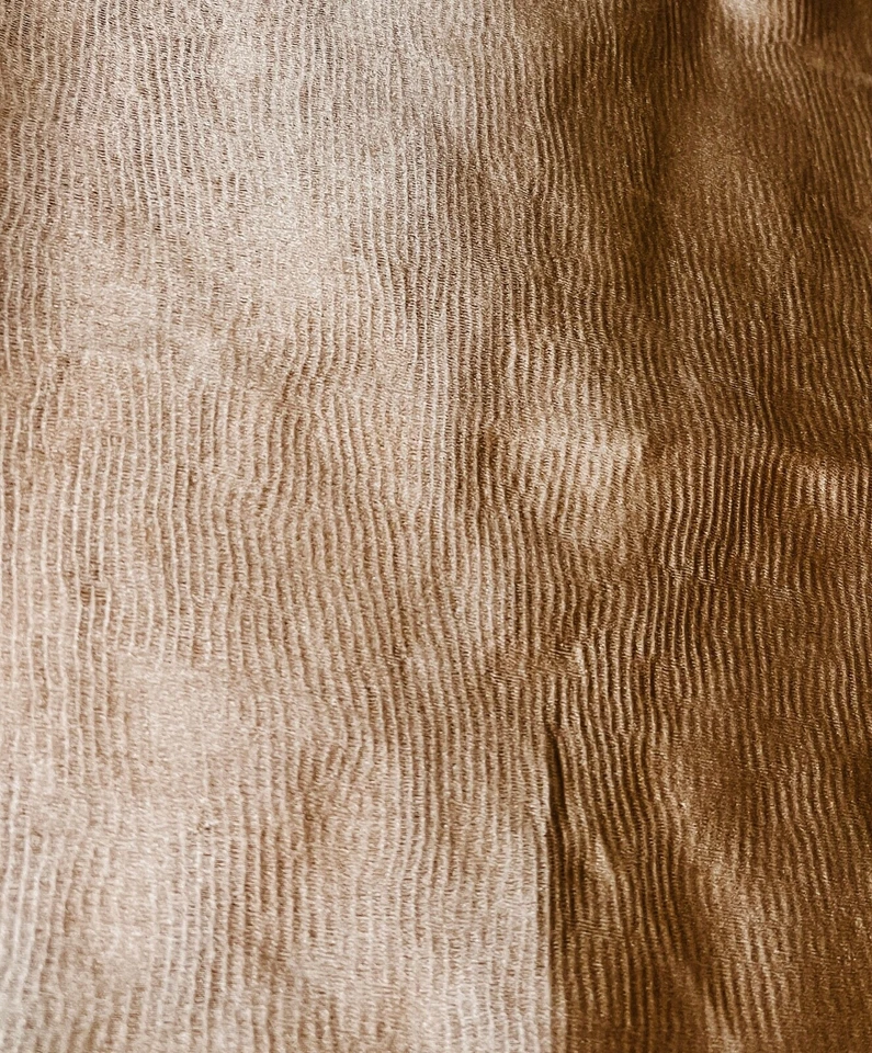 Vintage French Art Deco Crepe-Backed Gold Silk Satin Fabric Panel  ZZ114 - Image 3 of 4