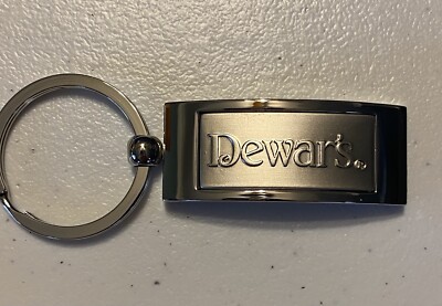 DEWAR'S Stainless Steel Spinner Key Chain / Key Ring NEW
