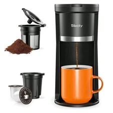 Sboly Single Serve Coffee Maker for K Cup Ground Coffee 6 to 12 oz w/ Brew Sizes