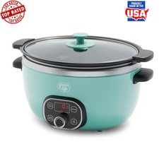 6 QT Ceramic Slow Cooker Programmable Nonstic...