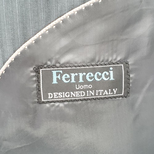 NWT Ferrecci Uomo 44R Super 150's Hand Tailored Green Suit Jacket Pinstripe - Picture 8 of 10