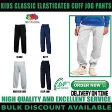 Fruit of the Loom Kids Classic Elasticated Cuff Jog Pants Jogging Sports SS323