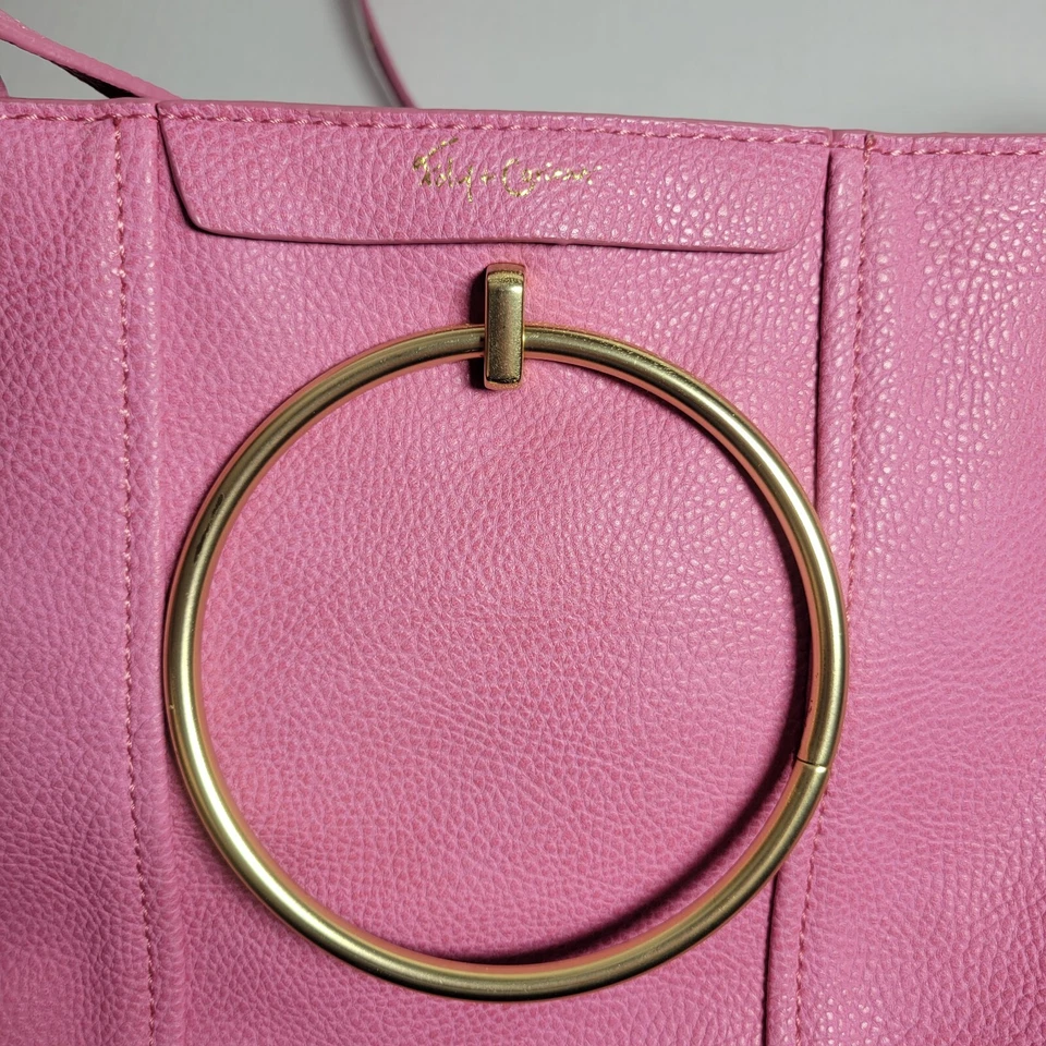 Bolso de Mano Foley & Corinna Rosa Imitación Cuero Limelight Ciudad Media Luna Cremallera Foto 3 de 4