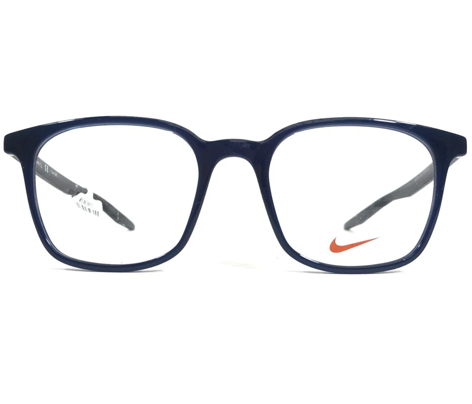 Monturas para gafas Nike 7124 420 azul cuadrado borde completo blanco logotipo Swoosh 50-19-145 Foto 2 de 4