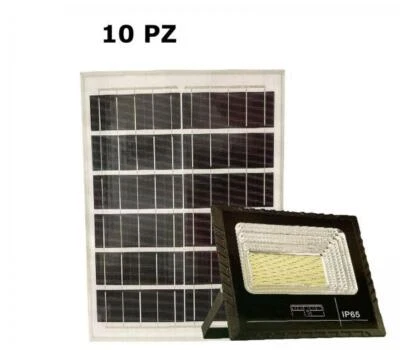 CLICLED Faro LED Solare 200W Pannello Solare Luce Fredda 10PZ