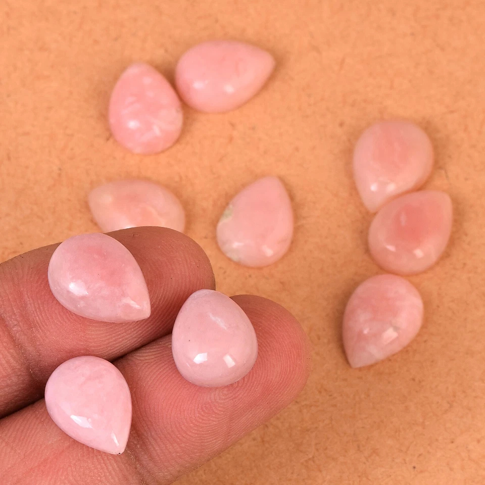 Natural Pink Opal Pear Shape Calibrated Cabochon, Jewelry Making Loose Gemstone - Image 2 of 4