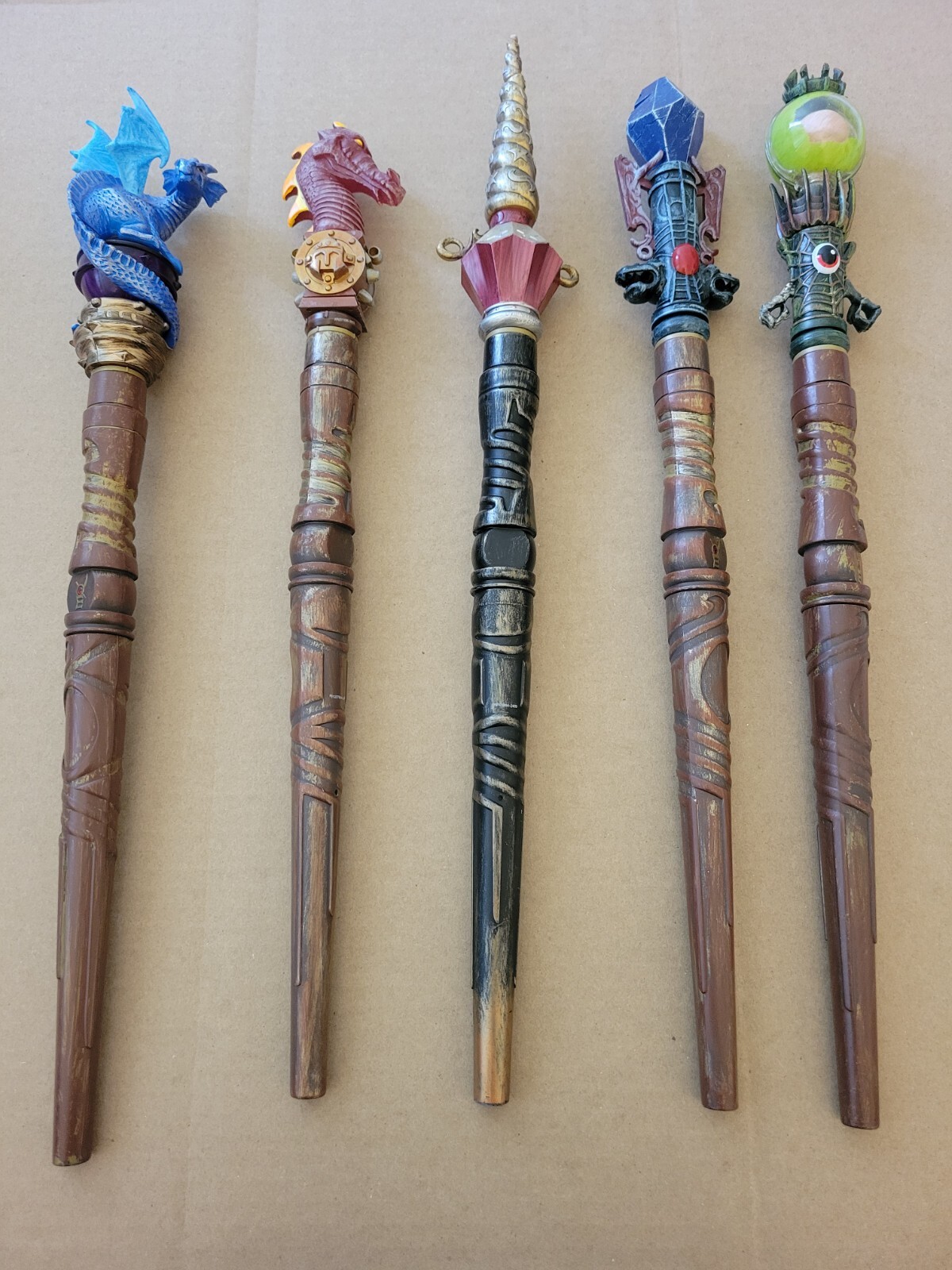 Great Wolf Lodge Magiquest Wizard Wand Lot of 5 w/ Unique Toppers eBay