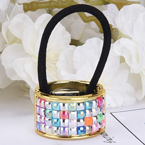Rhinestone Glitter Ponytail Holder Hair Cuffs Elastic Hair Tie Band