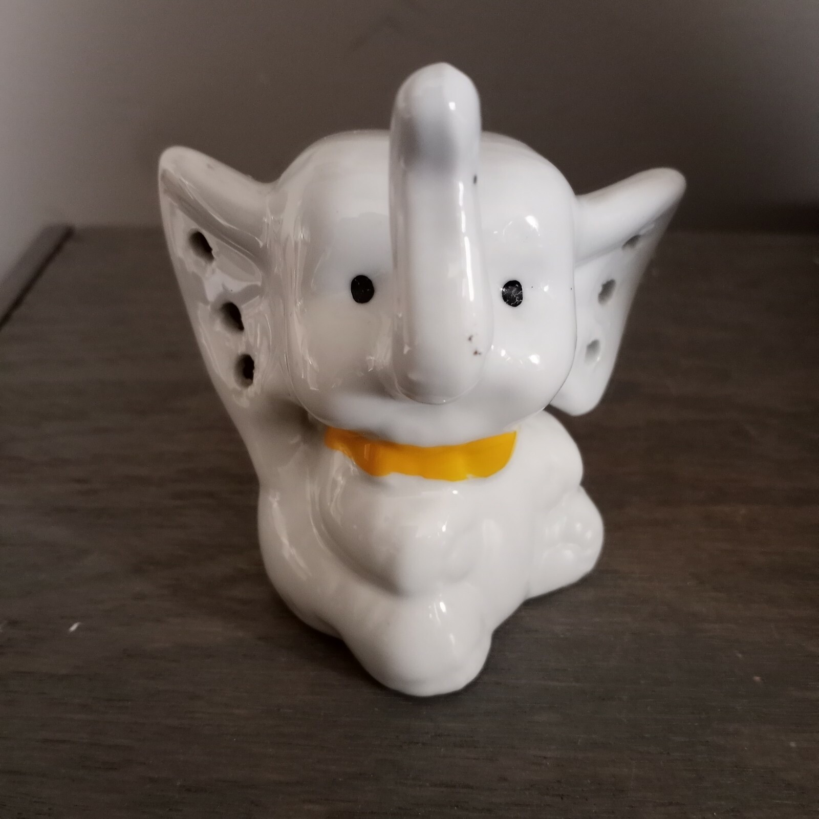 Vintage Porcelain Elephant Earring Holder. 80's Dresser Organizer. Nursery Art