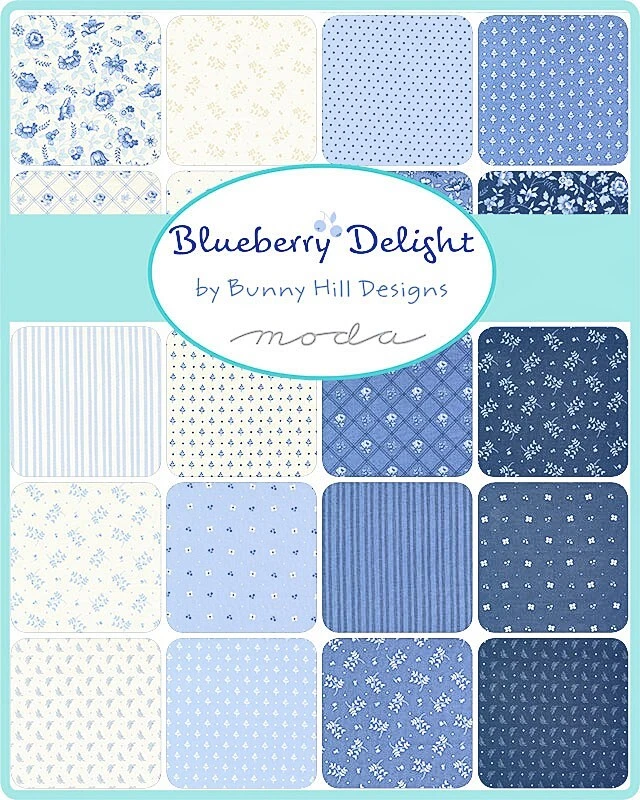 Charm Pack "Blueberry Delight" Blumen Patchwork Stoff Moda, 42 Scraps à 12,7cm - Bild 2 von 3