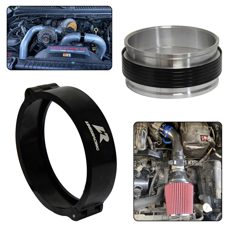 4'' 102mm Aluminum HD Intake V-Band Clamp Flange Intercooler Pipe Quick Release - Image 2 of 4