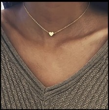 Simple Exquisite Heart-Shaped Pendant Necklace Alloy Heart Simple Clavicle Chain