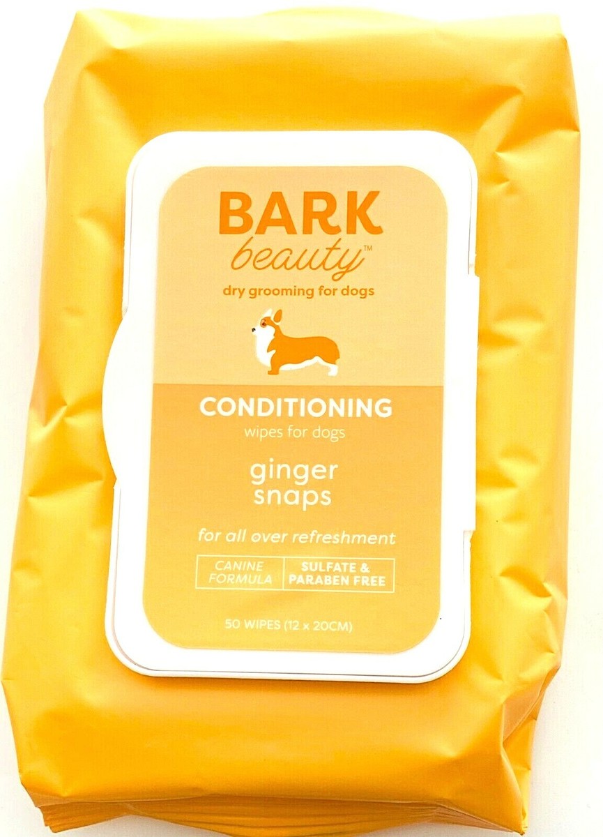 Case Of Bark Beauty Ginger Snaps Conditioning Wipes For Dogs
