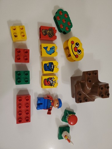 Vintage LEGO Duplo Printed Bricks Figure Tree Various Pieces Rare
