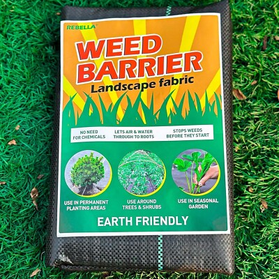 REBELLA Weed Barrier Landscape Fabric 3FT x 110FT Weed Block Fabric Heavy Duty