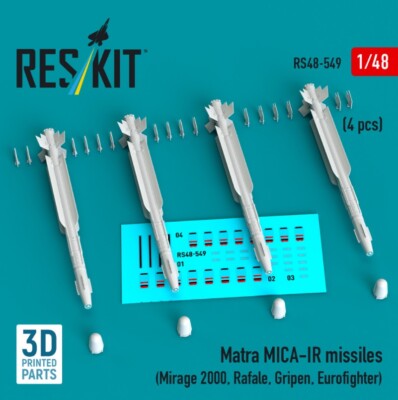 Matra MICAIR missiles Mirage2000 Rafale Gripen Eurofighter 1/48 Reskit RS48-0549