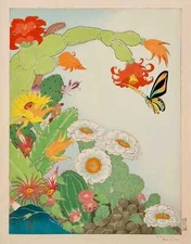 Cactus Flowers By Paul Jacoulet Quality Print - Frame Me