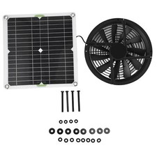 Solar Panel Fan Kit 10in 12W Waterproof Solar Panel Round Ventilation Case Exha