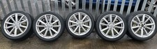 SET OF AUDI ALLOY WHEELS × 5 INC TYRES A4 A6 C6 A8 8Jx18 ET48 PN: 4F0601025CP 
