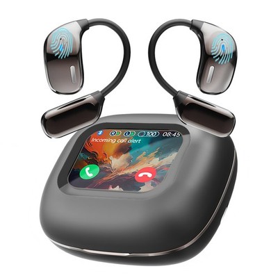 AMZISH AI Translation Earbuds Real Time 144 Languages, LCD Touch Screen Open Ear