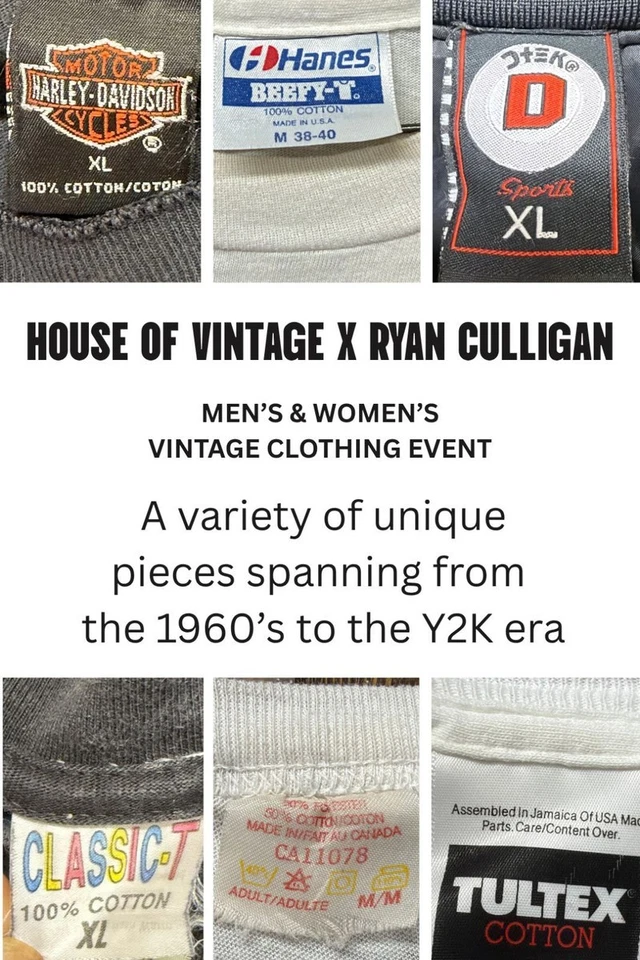 HOUSE OF VINTAGE X RYAN CULLIGAN Men's and Women's Vintage Clothing Event