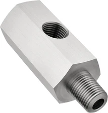 1/8 BSPT Oil Pressure Sensor Tee Adapter, Stainless Steel 1/8 BSPT Female to Mal