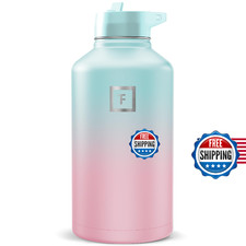 IRON FLASK Camping Hiking Hydration Flask with Straw, Wide Mouth Insulated St