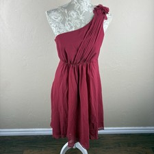 NWT Davids Bridal One Shoulder Short Dress with Pedals Red Apple Sz 8 F15332