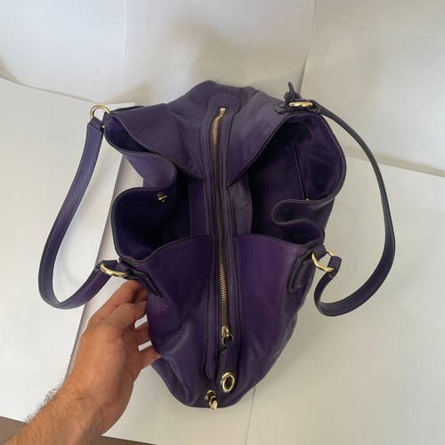 COACH Women's Purple Edie 28 Pebbled-Leather Shoulder Bag - Picture 15 of 20