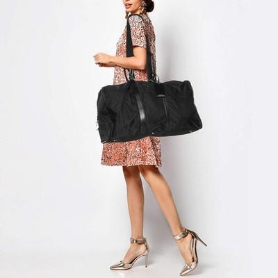 Prada Black Nylon and Leather Duffle Bag | eBay