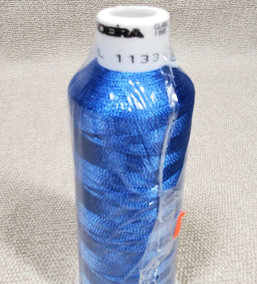 MADEIRA Viscose Rayon Classic No. 12 weight THREAD #1133 BLUE 2000m Cone NEW - Image 3 of 4